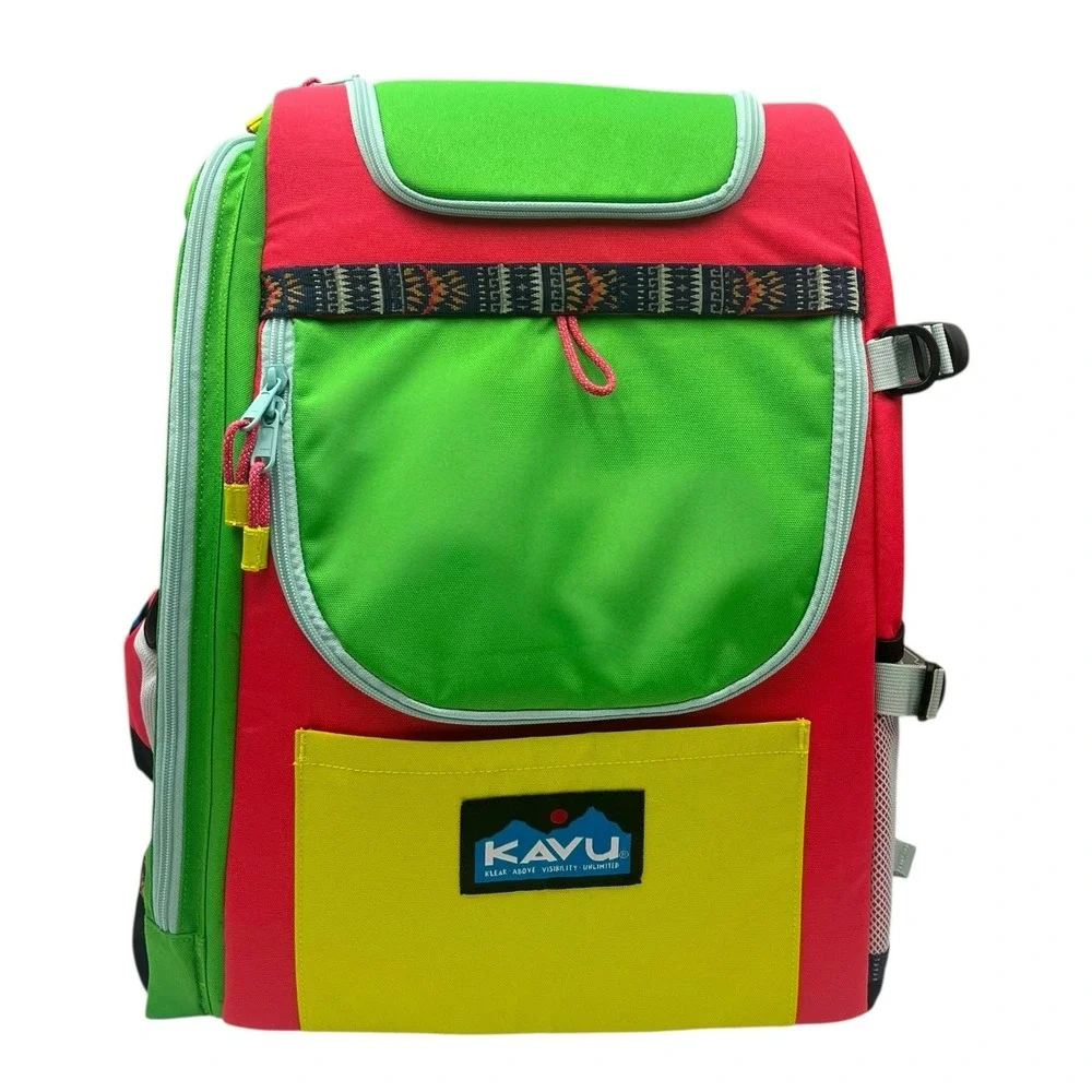 KAVU Pacific Rimshot Disc Golf Bag Padded Frisbee Holder Backpack - Carnival